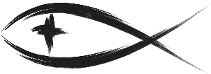 Christian fish symbol with a cross